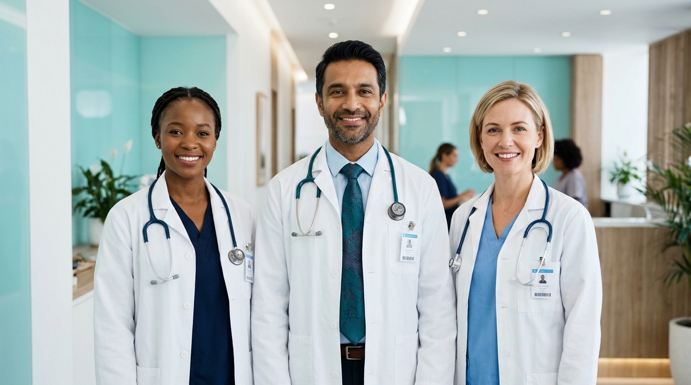 Equipo de médicos profesionales utilizando BioMec
